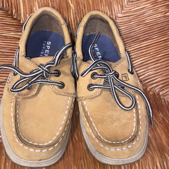 Sperrys Top-Sider Game Fish Tie Boat Shoes Leather Upper Tan Toddler 9 M - Picture 1 of 9